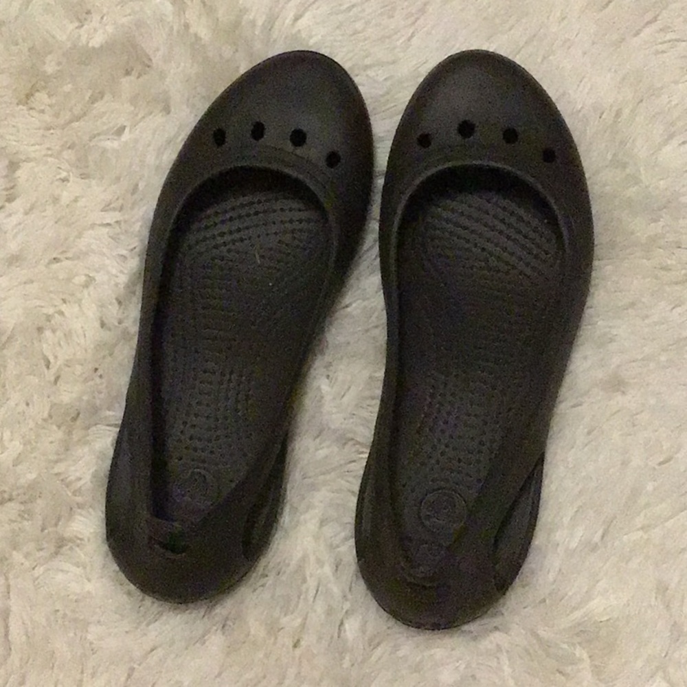 Grey Crocs Flats